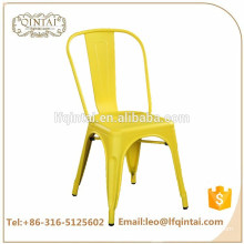 Wholesale cheap industrial yellow metal chairs flash high back iron furniture